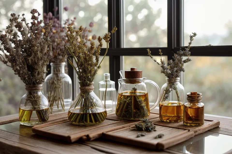 Préparation maison d'un baume au calendula et beurre de karité pour mains sèches
