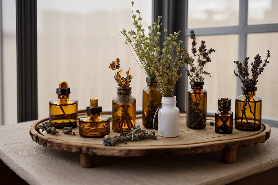 Racines de pissenlit séchées et verre d'eau tiède, rituel de naturopathie débutant pour une routine matinale apaisante.