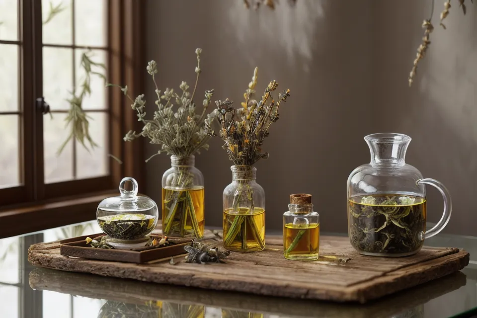 Tasse de tisane et carnet ouvert pour une routine de détox douce en naturopathie débutante au changement de saison
