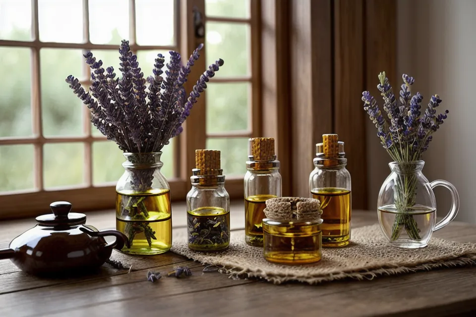 Flacon d'huile essentielle de petit grain bigarade utilisé pour un rituel détente du soir