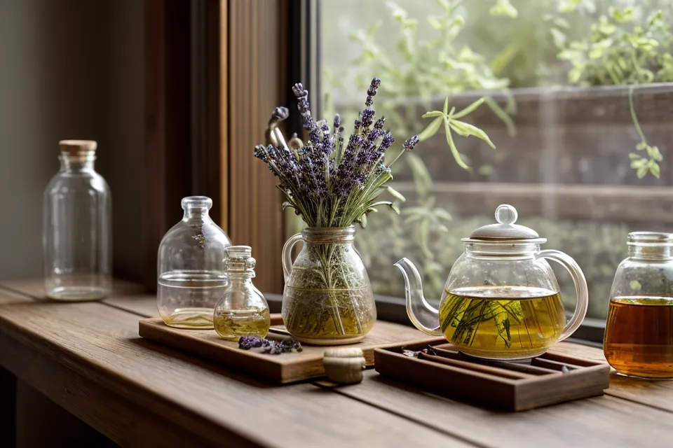 Bouteille d'eau en verre posée sur un bureau à côté d'un clavier d'ordinateur, discipline hydrique en vie de bureau.
