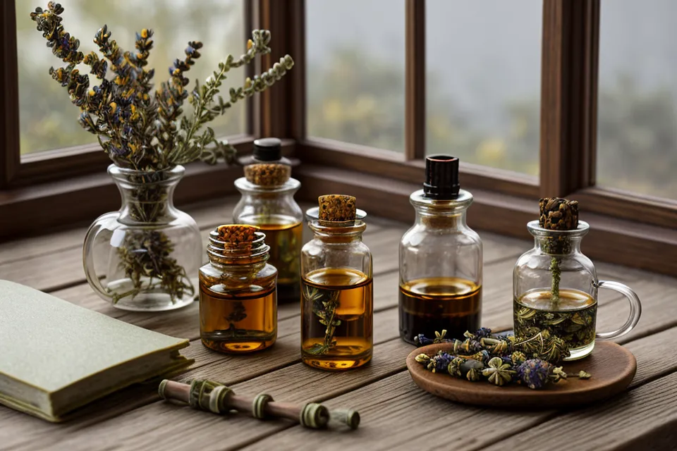 Flacon d'huile essentielle de Petit Grain Bigarade et feuilles d'oranger amer, alternative en aromathérapie pour le lâcher-prise