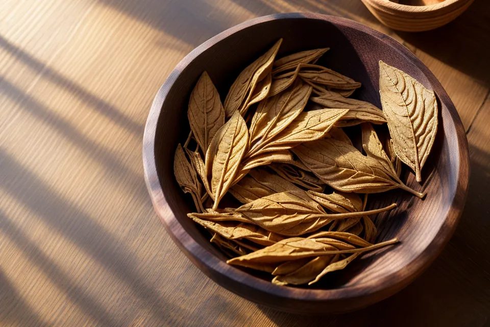Feuilles d'orthosiphon séchées dans une théière en verre, plante drainante utilisée en phytothérapie
