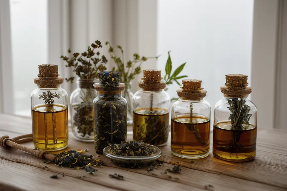 Racines de guimauve séchées dans un bol en bois, une plante utilisée en phytothérapie pour l'estomac